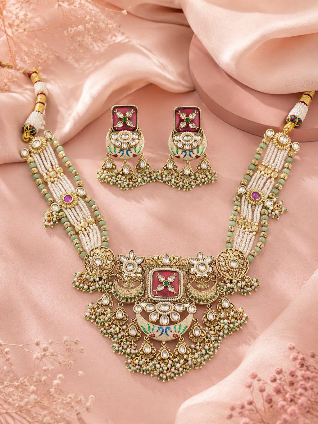 Aanura Rajasthani Meenakari Kundan Choker Necklace