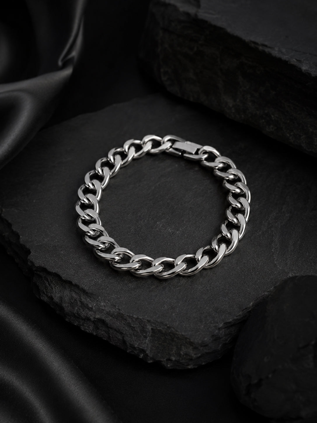 Rhodium Plating Anti Tarnish Waterproof C-Link Bracelet