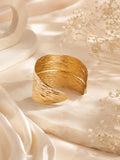 Aanura Textured Wide Gold Cuff Bracelet