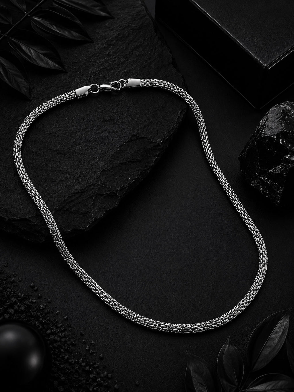 Rhodium Plating Anti Tarnish Waterproof Mesh Chain