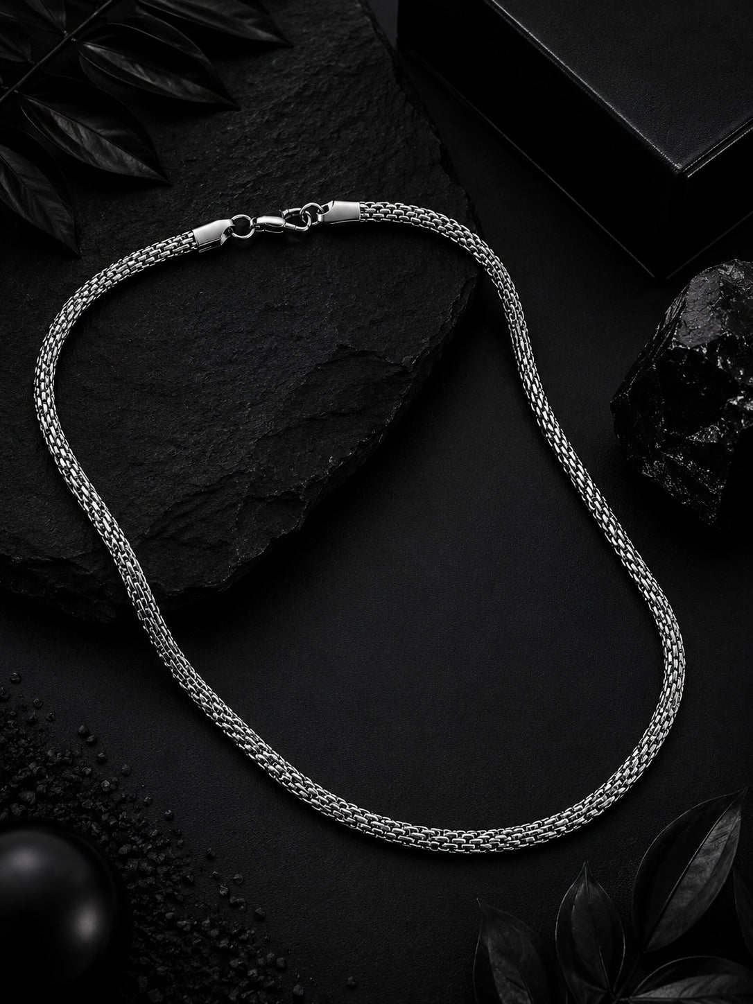 Rhodium Plating Anti Tarnish Waterproof Mesh Chain