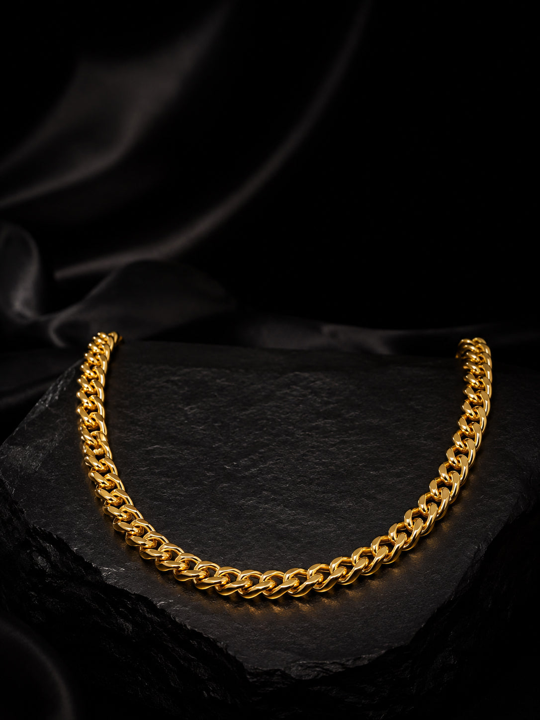 18K Gold-Plated Wheat Anti-Tarnish Waterproof Stainless Steel Chain for Men