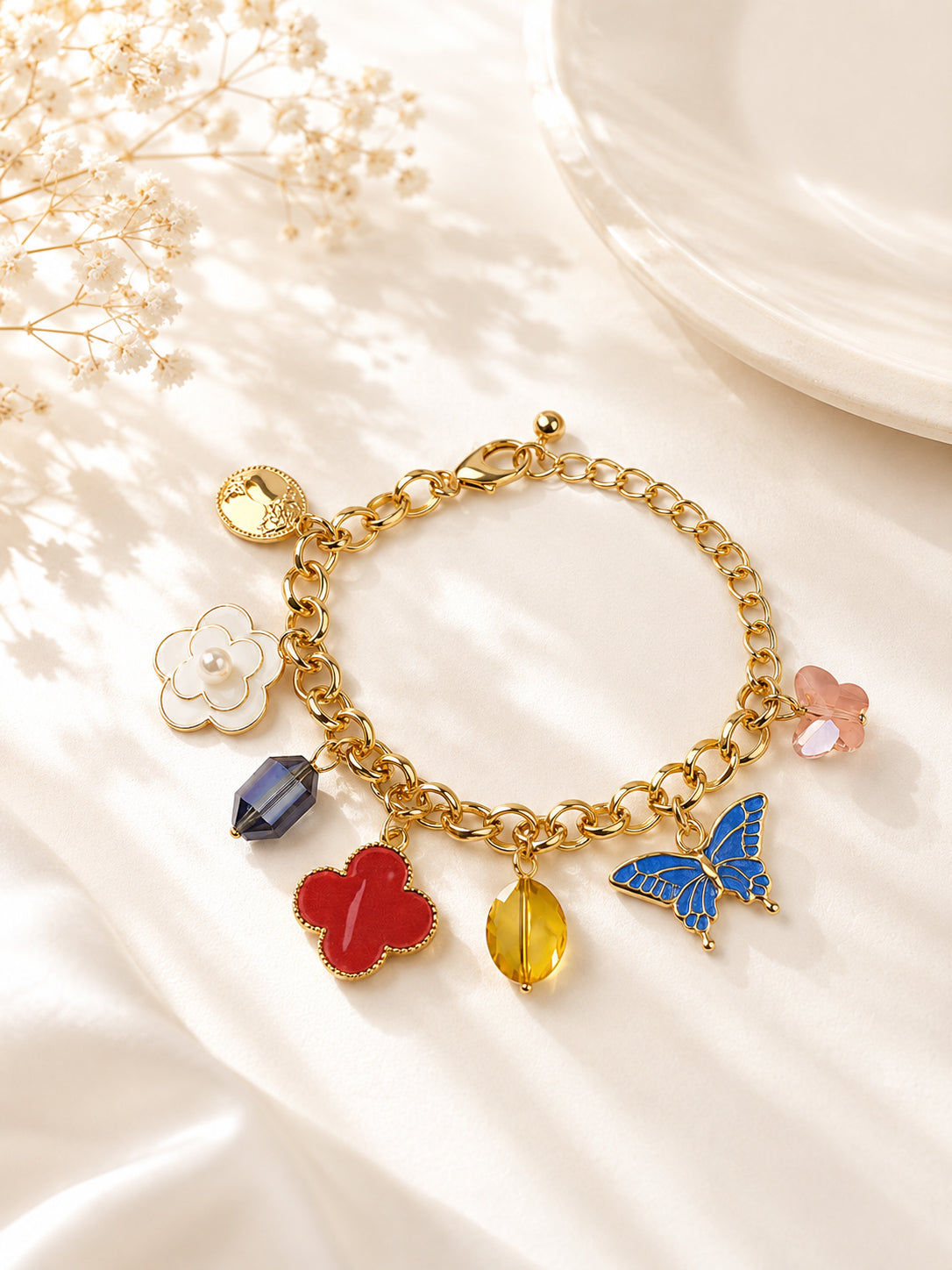 Aanura Multicolor Charm Butterfly Bracelet