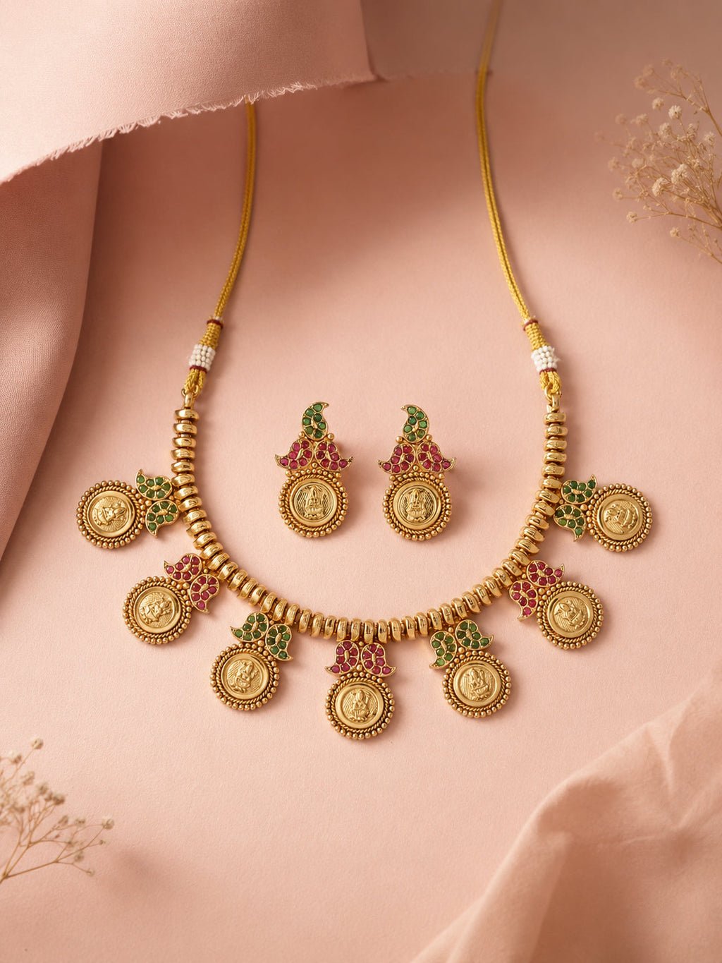 Aanura Temple Coin Choker Necklace