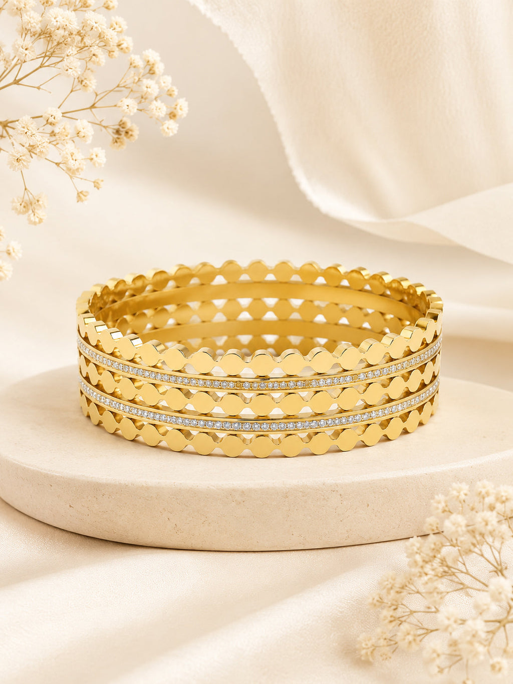 Aanura Gold Crystal Dot Bracelet