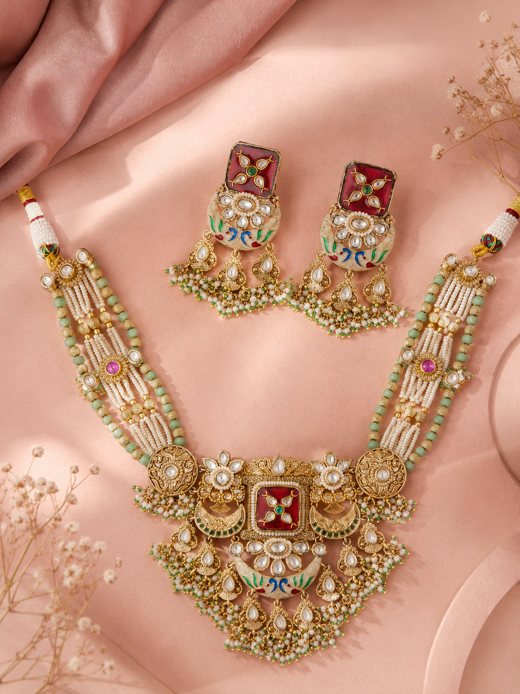 Aanura Rajasthani Meenakari Kundan Choker Necklace