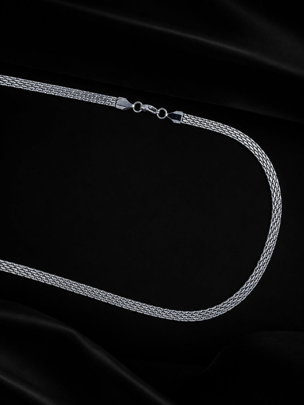 Rhodium Plating Anti Tarnish Waterproof Mesh Chain