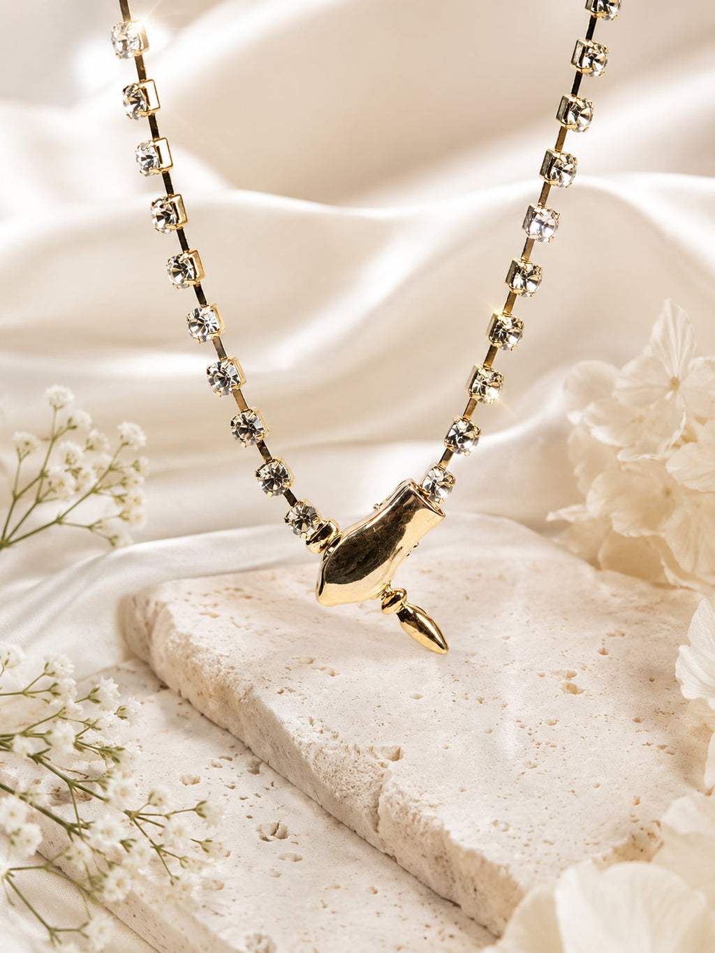 Elegant Gold-Plated Diamond Tennis Necklace
