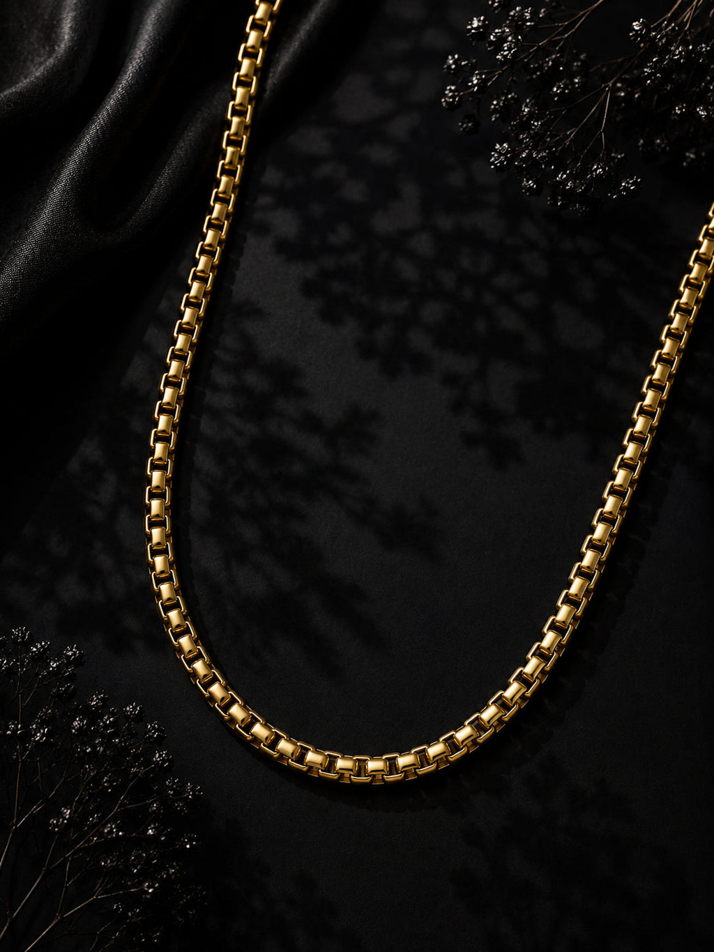 18K Gold Plated Rounded Link Anti-Tarnish Waterproof Chain