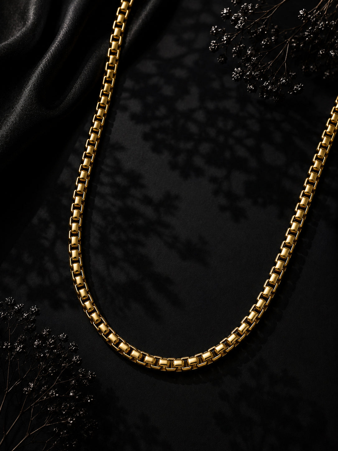18K Gold Plated Rounded Link Anti-Tarnish Waterproof Chain