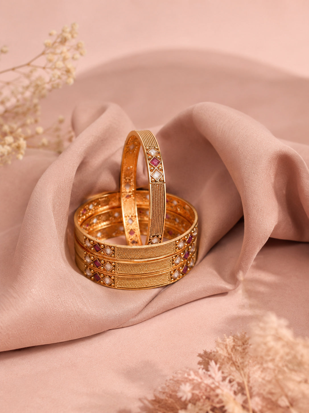 Aanura Gold Plated Minimal Heritage Bangle