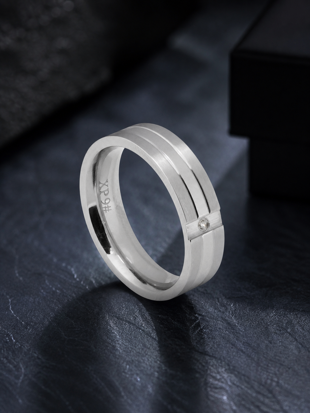 Aanura Silver-Tone Anti-Tarnish & Water-Proof Stainless Steel Ring For Men's