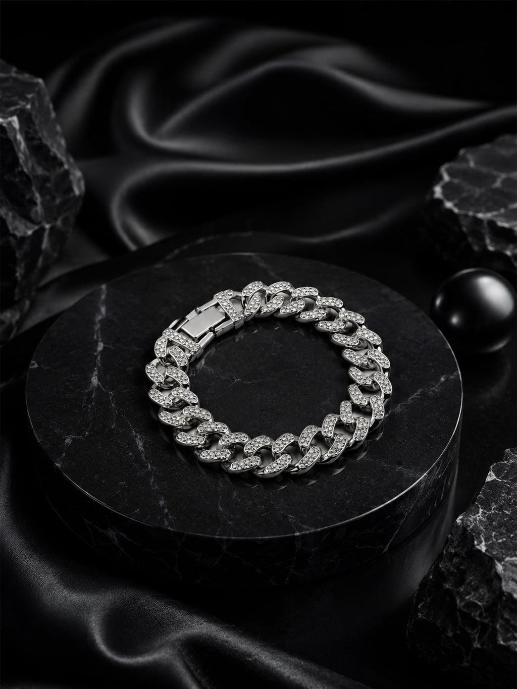 Rhodium Plating Anti Tarnish Waterproof Pavé Bracelet