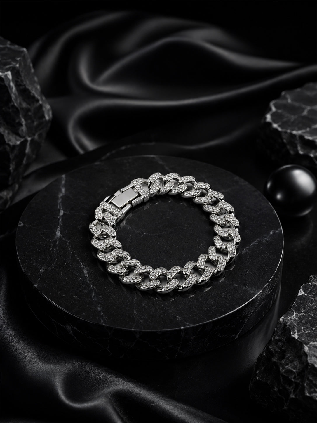 Rhodium Plating Anti Tarnish Waterproof Pavé Bracelet