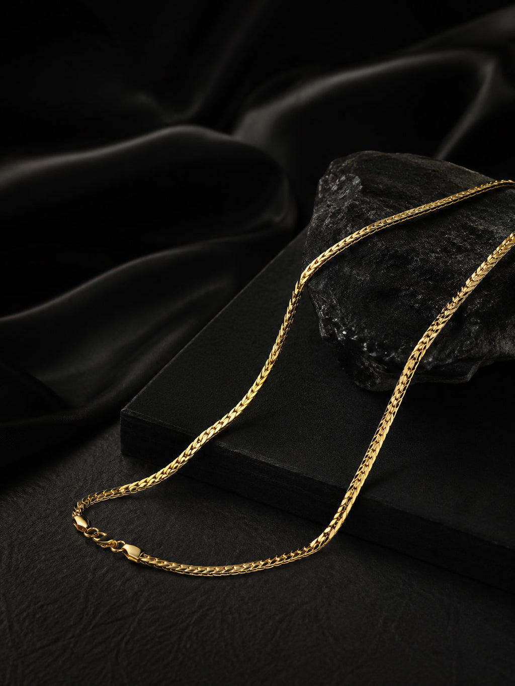 18K Gold Plated Patterned Anti-Tarnish Waterproof Chain