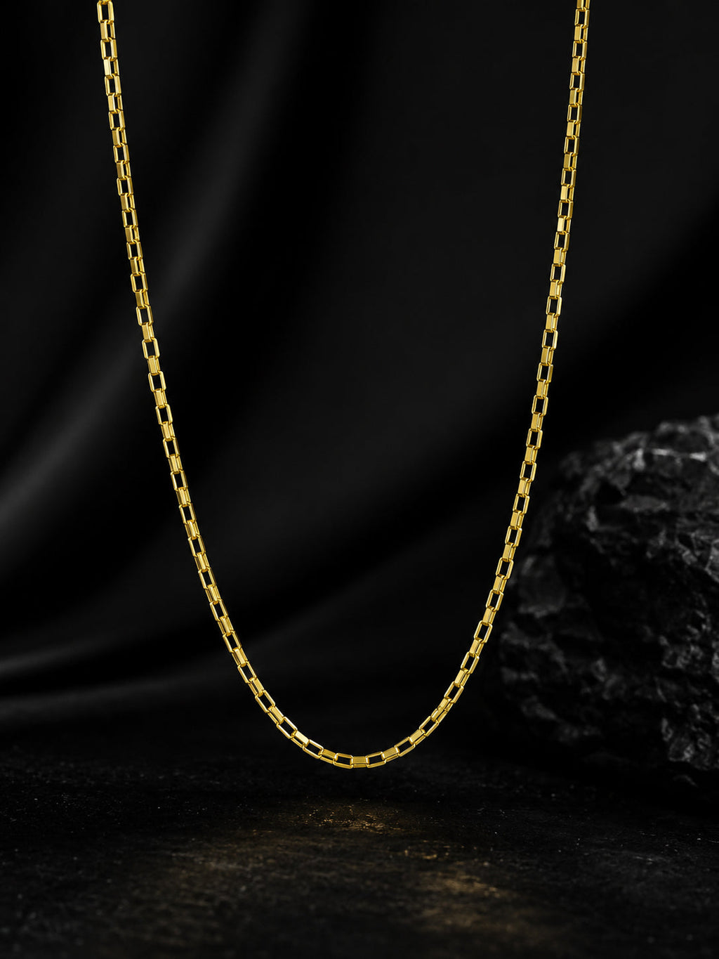 18K Gold Plated Waterproof Anti Tarnish Box Chain