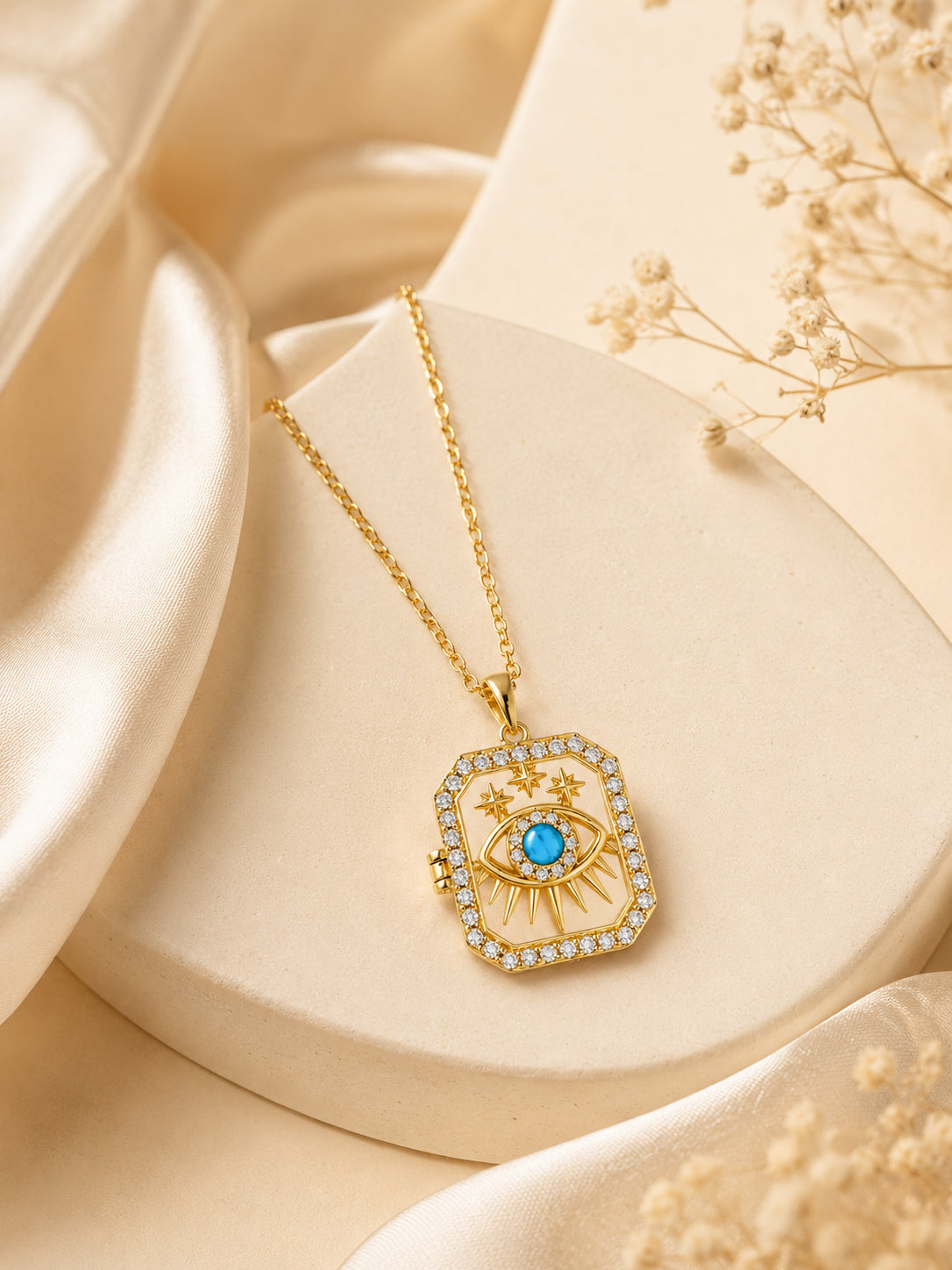 Blue Eye Star 18K Gold Plated Charm Necklace