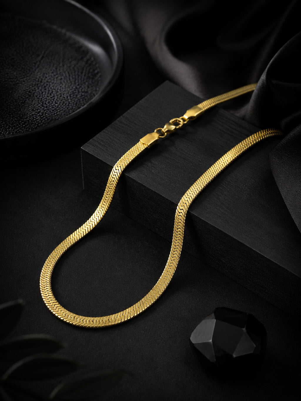 18K Gold Plated Sleek Weave Anti-Tarnish Waterproof Chain