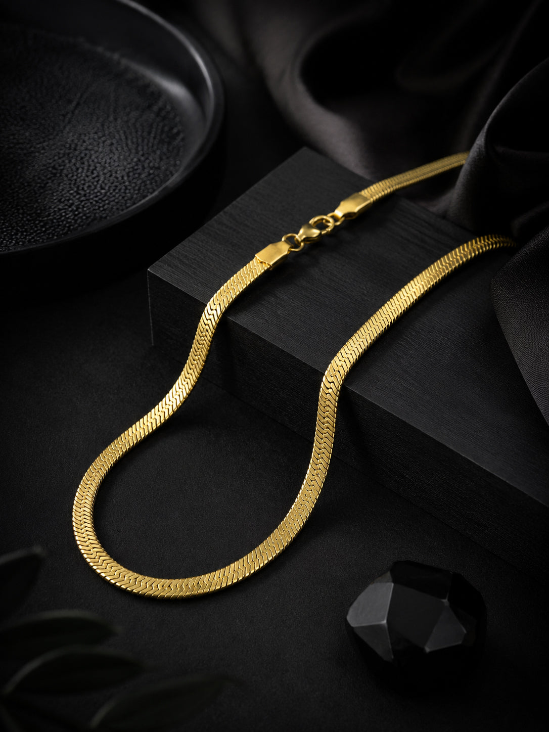 18K Gold Plated Sleek Weave Anti-Tarnish Waterproof Chain