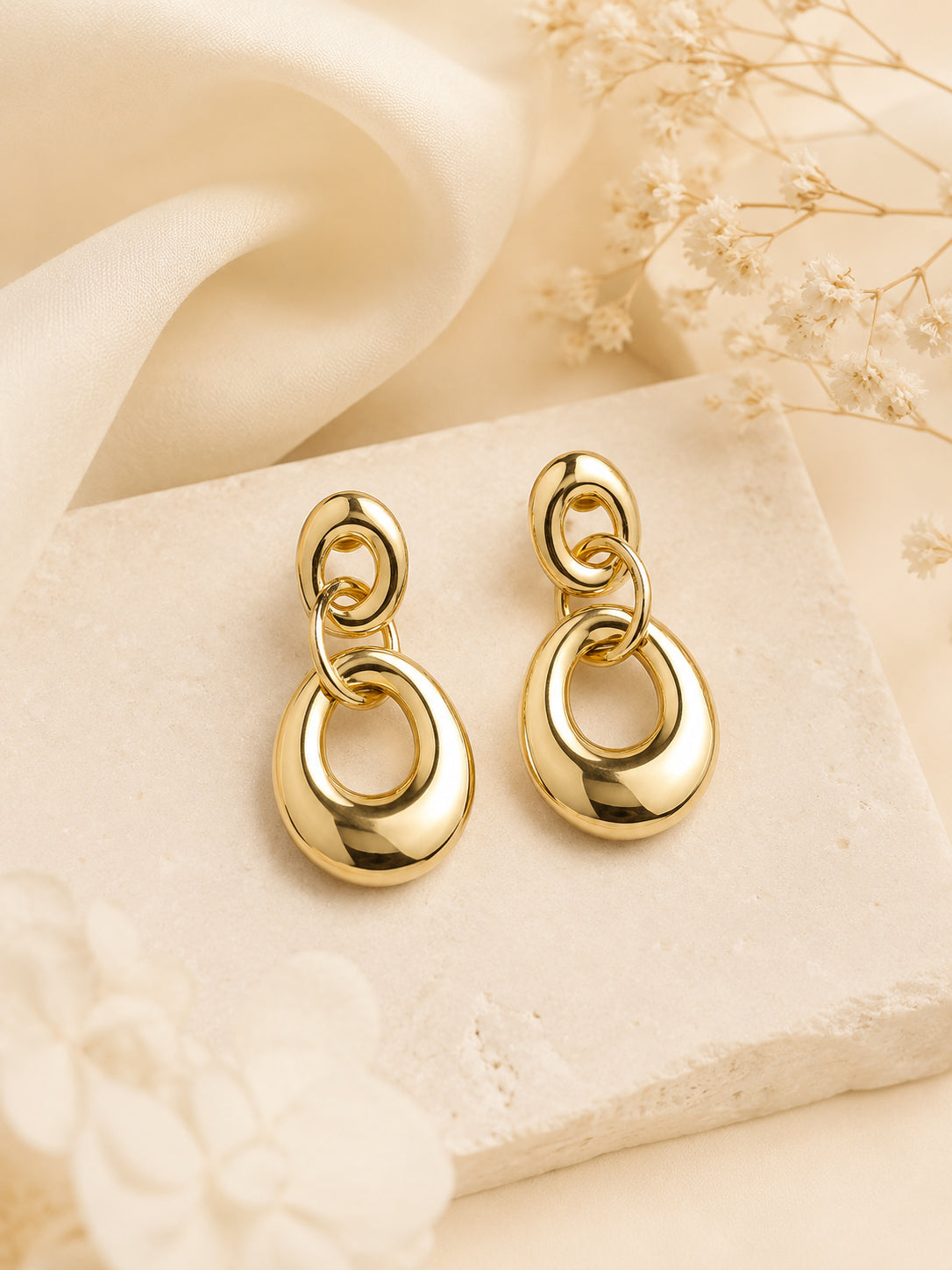 Aanura Bold Abstract Gold Earrings
