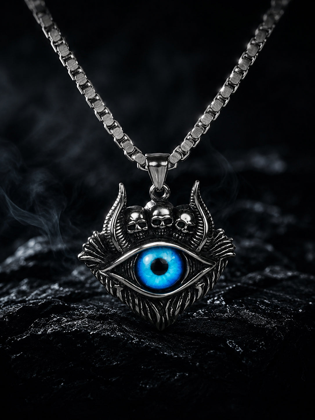 Aanura Men's Evil Eye Pendant Necklace