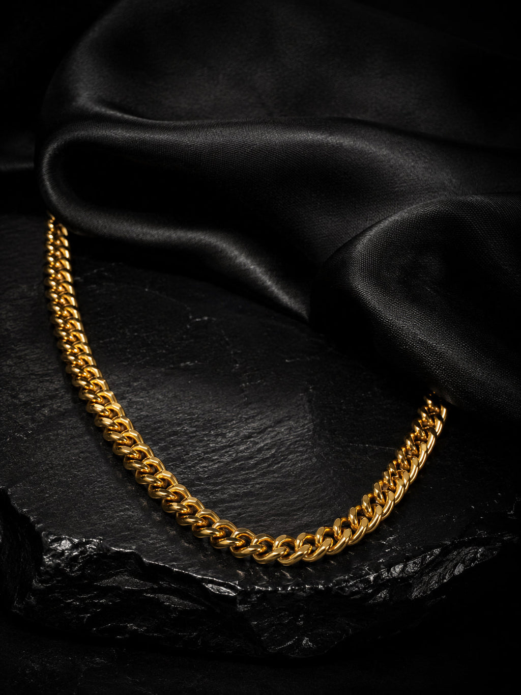 18K Gold-Plated Wheat Anti-Tarnish Waterproof Stainless Steel Chain for Men