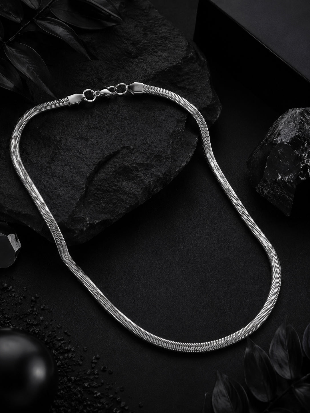 Rhodium Plating Anti Tarnish Waterproof Flat Chain