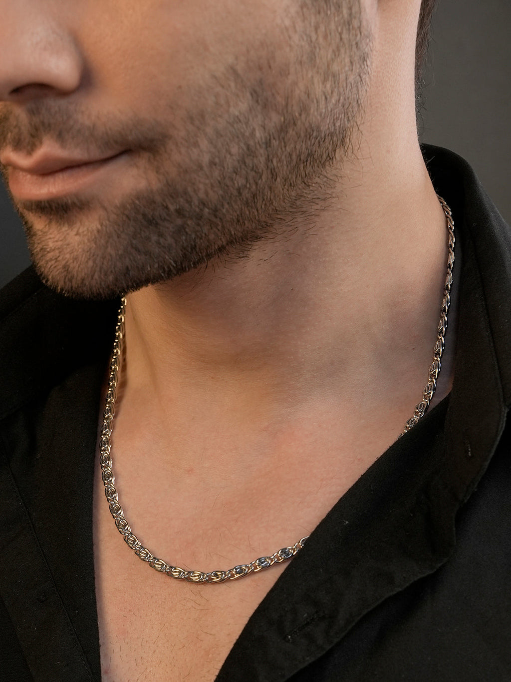 Rhodium Plating Anti Tarnish Waterproof Scroll Chain
