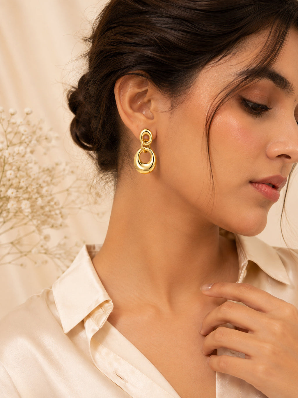 Aanura Bold Abstract Gold Earrings