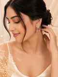 Pink Bow Gemstone Drop Earrings – Aanura