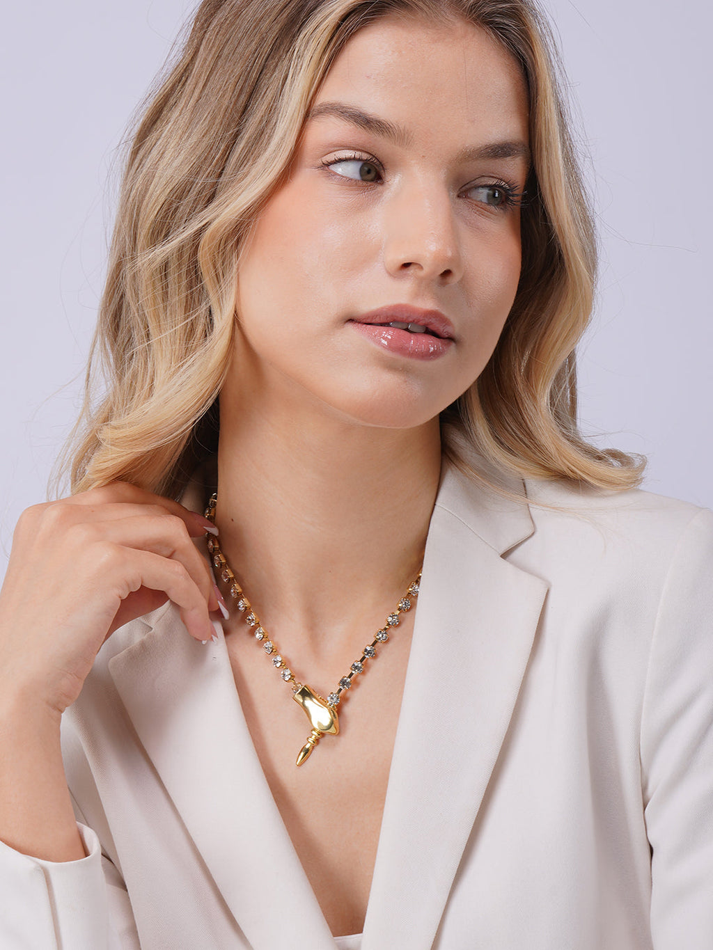 Elegant Gold-Plated Diamond Tennis Necklace