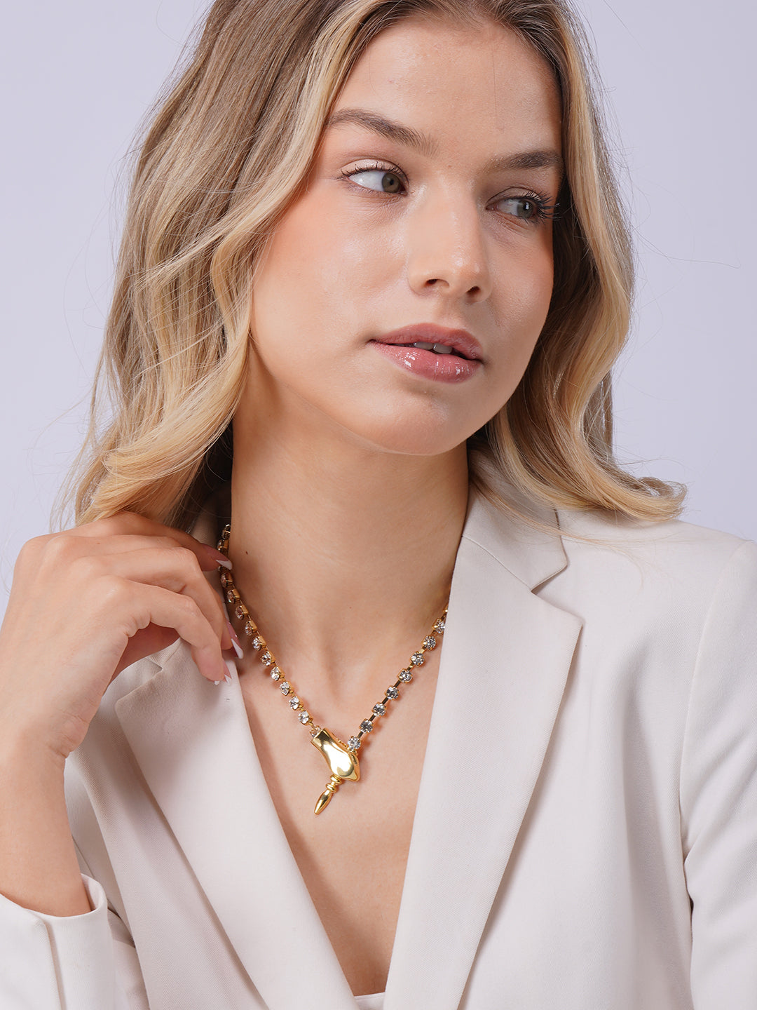 Elegant Gold-Plated Diamond Tennis Necklace