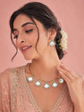 Aanura Statement Kundan Necklace with Mirror Crystals