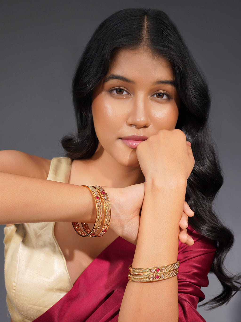 Aanura Gold Plated Minimal Heritage Bangle