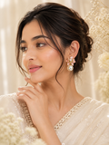 Aanura Floral Pearl Drop Earrings