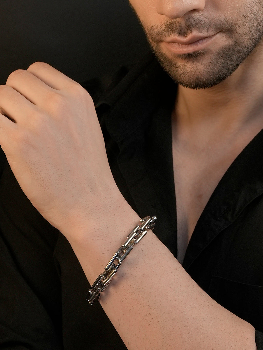 Rhodium Plating Anti Tarnish Waterproof Bar Bracelet