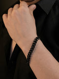 Black Plated Anti Tarnish Waterproof Curb Bracelet