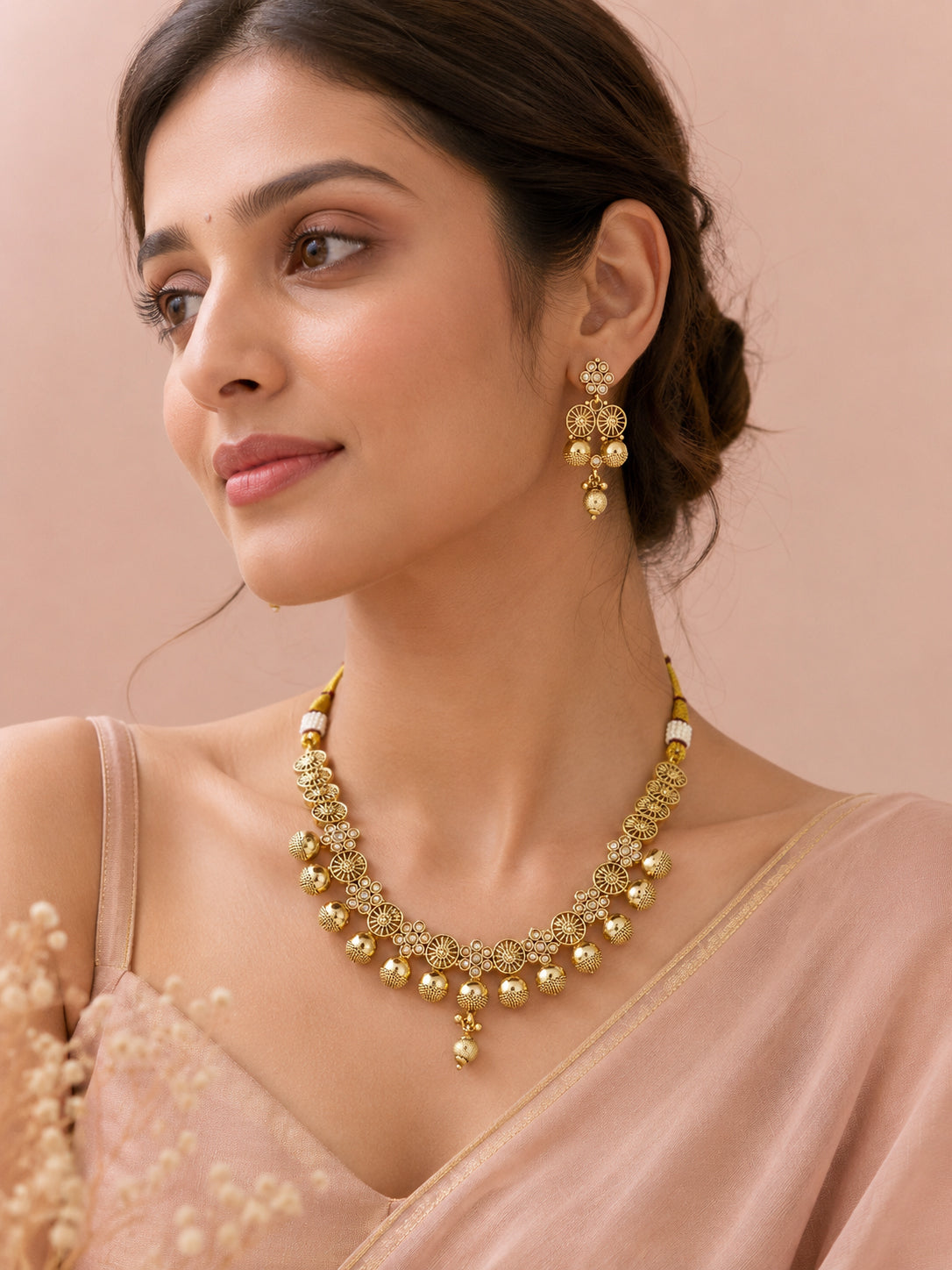 Aanura Gold Plated Heritage Disc Necklace Set