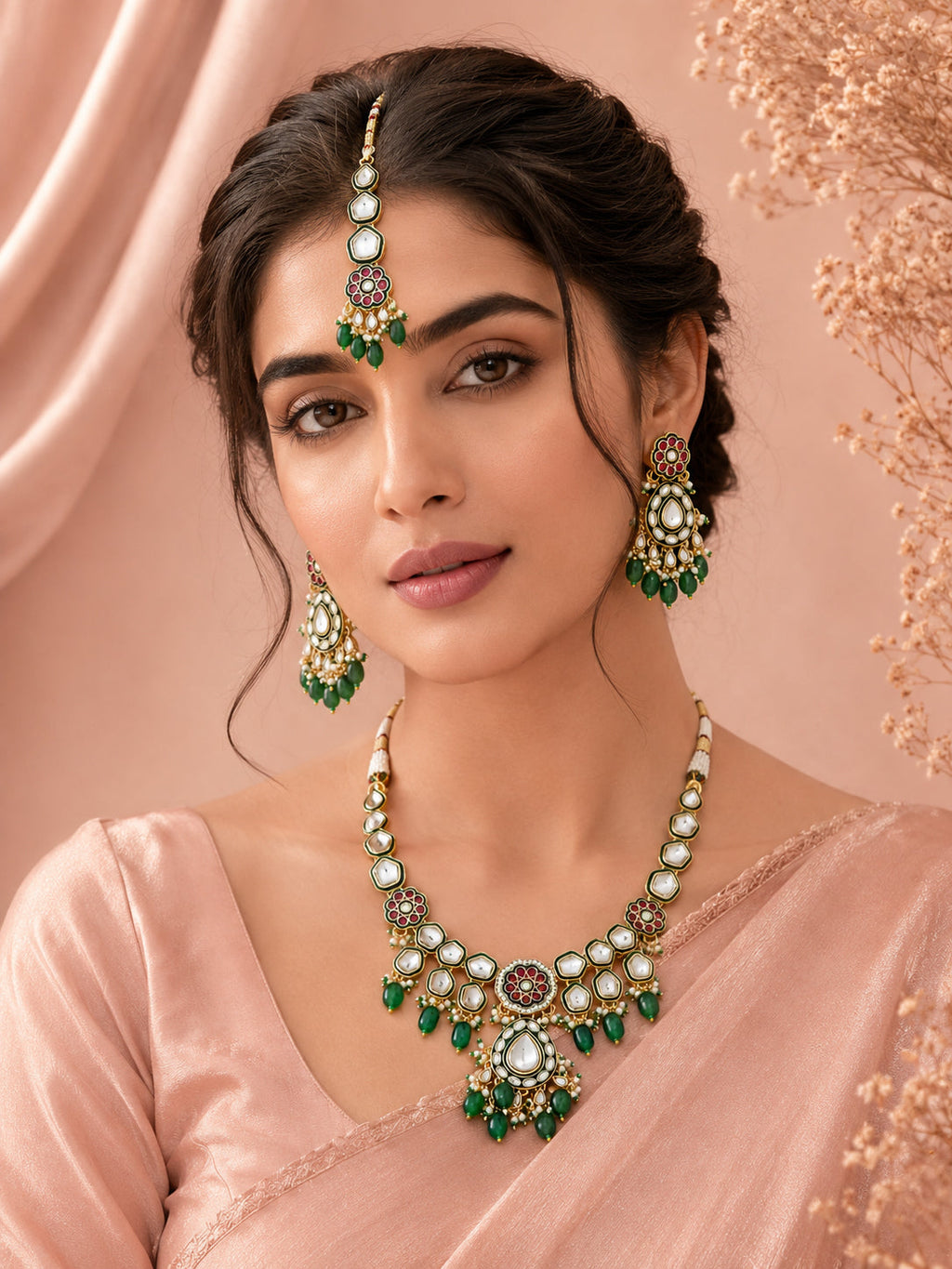 Aanura Gold Plated Traditional Necklace Set