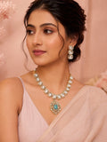 Aanura Kundan Necklace with Pink Stone Heritage Pendant