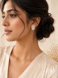 Aanura Yellow Cushion Halo Stud Earrings
