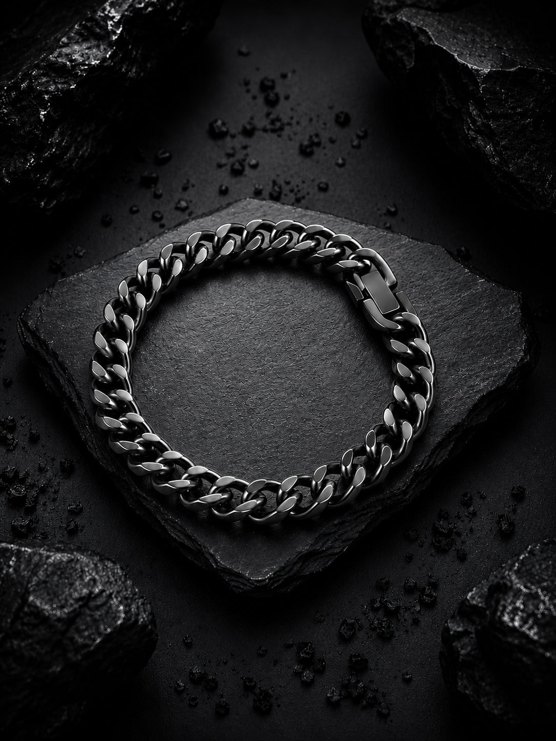Black Plated Anti Tarnish Waterproof Curb Bracelet