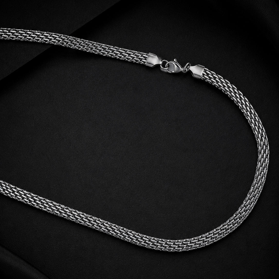 Rhodium Plating Waterproof Anti Tarnish Weave Chain