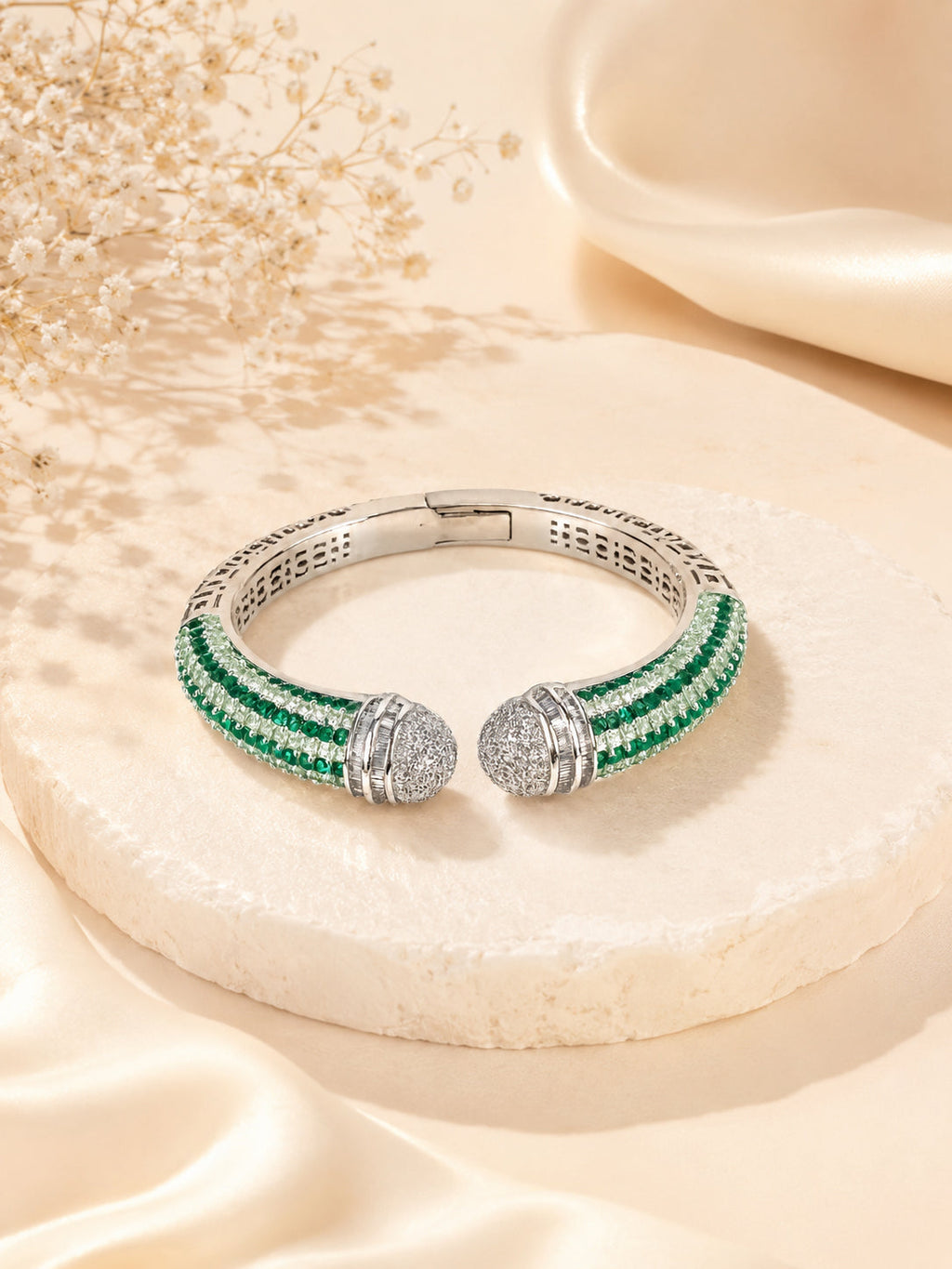 Aanura Emerald Crown Silver Bracelet