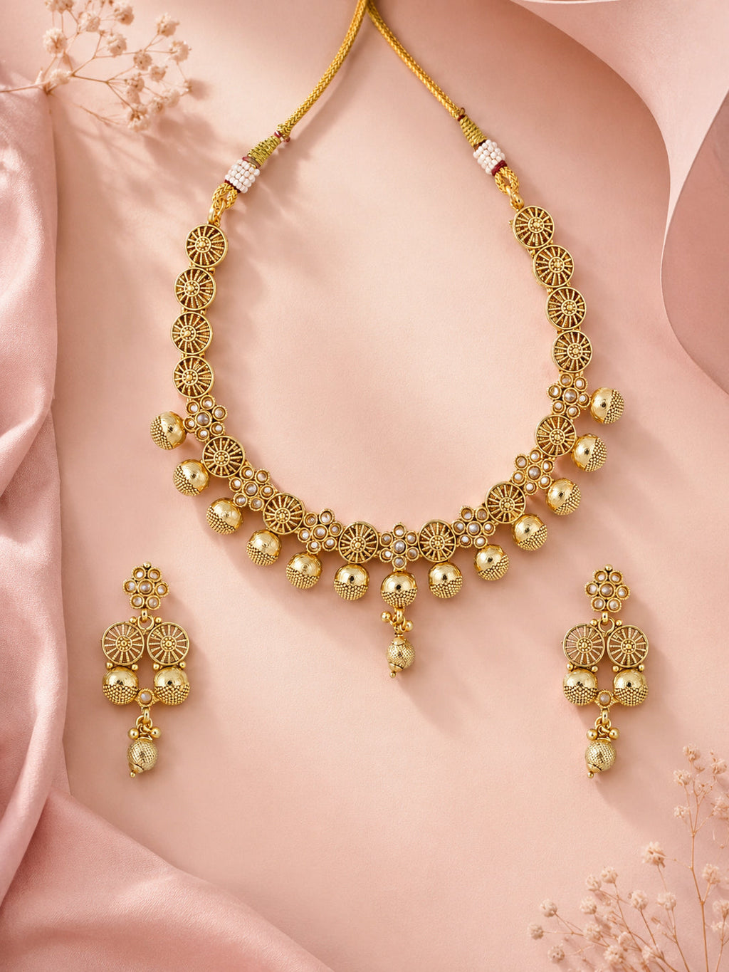 Aanura Gold Plated Heritage Disc Necklace Set