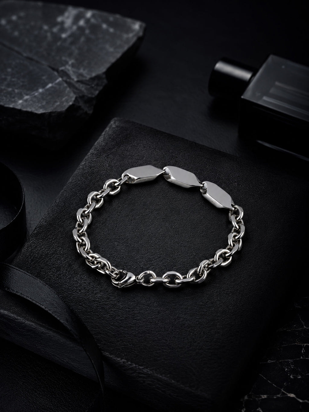 Rhodium Plating Anti Tarnish Waterproof Tag Bracelet