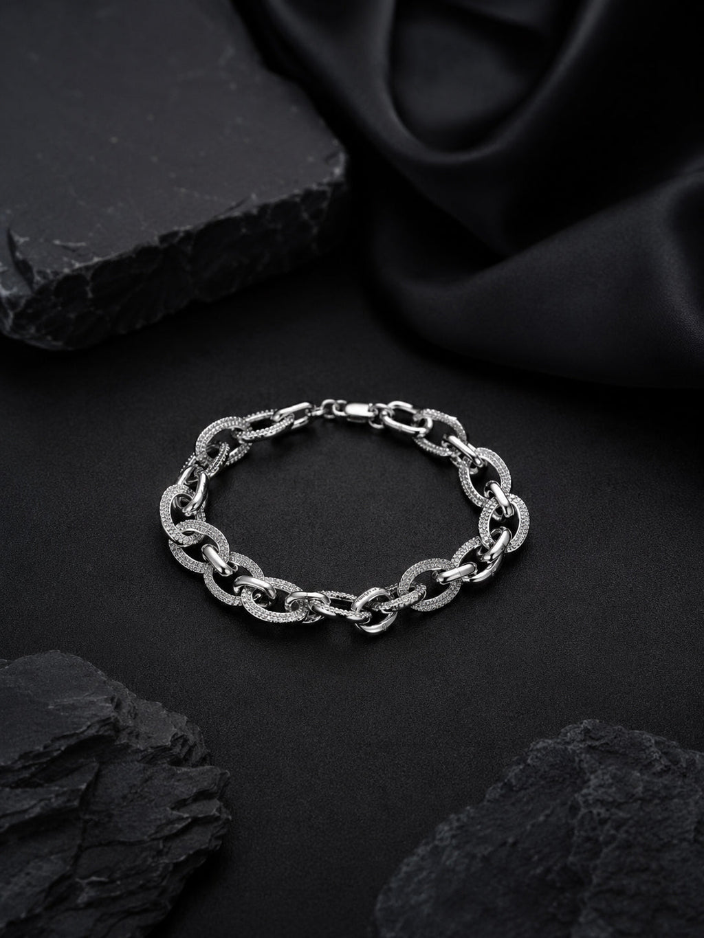 Rhodium Plating Anti Tarnish Waterproof Oval Bracelet