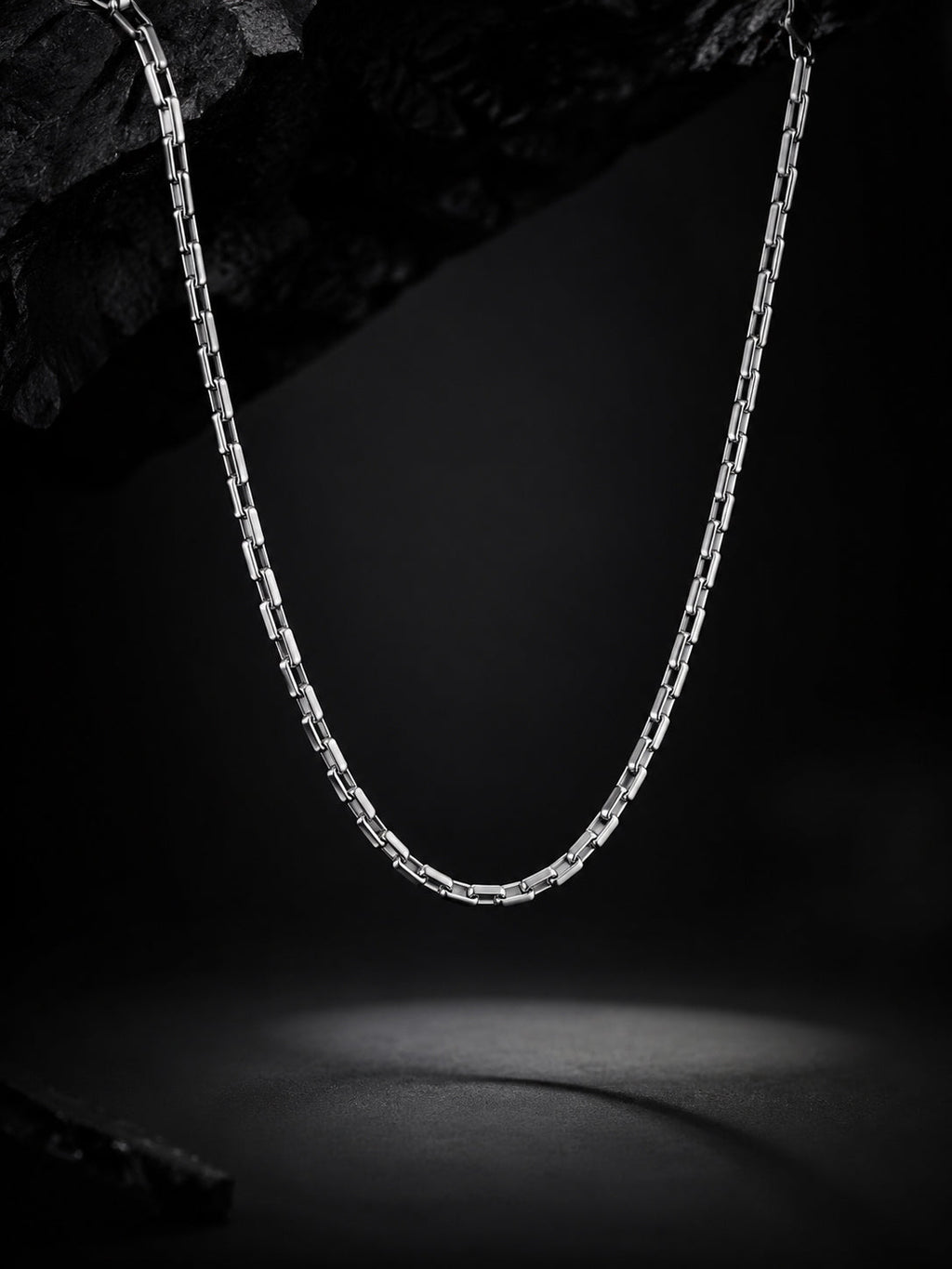 Rhodium Plating Waterproof Anti Tarnish Box Chain