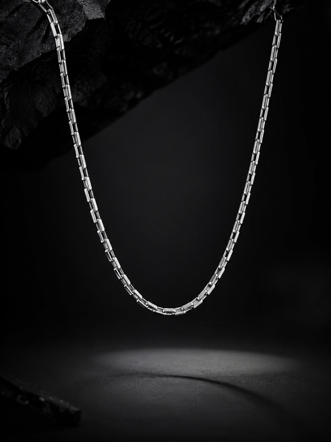Rhodium Plating Waterproof Anti Tarnish Box Chain