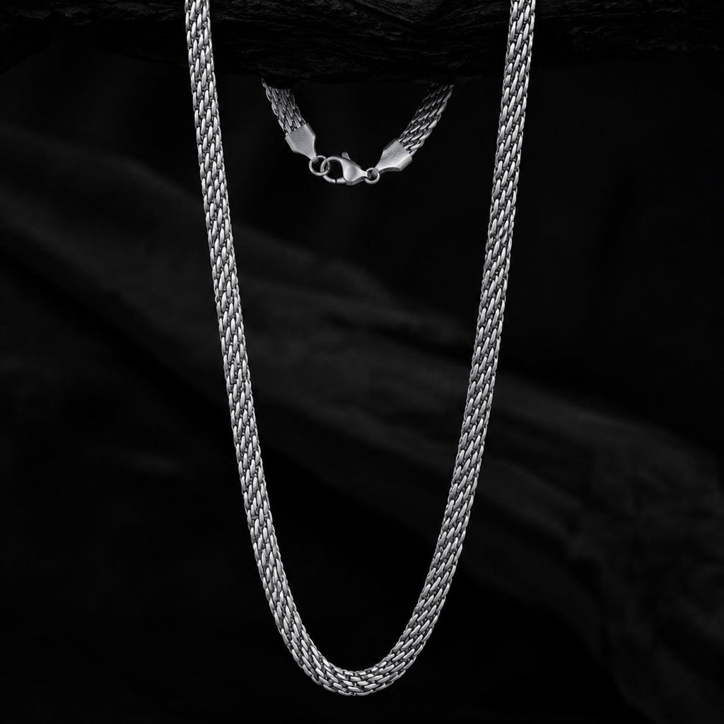 Rhodium Plating Waterproof Anti Tarnish Weave Chain